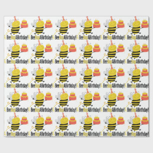 Papier Cadeau Coup de poing d'abeille par anniversaire
