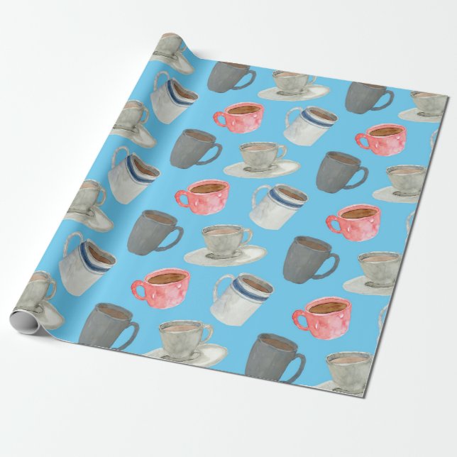 Papier Cadeau Coupes de café en peluche (Déroulé)