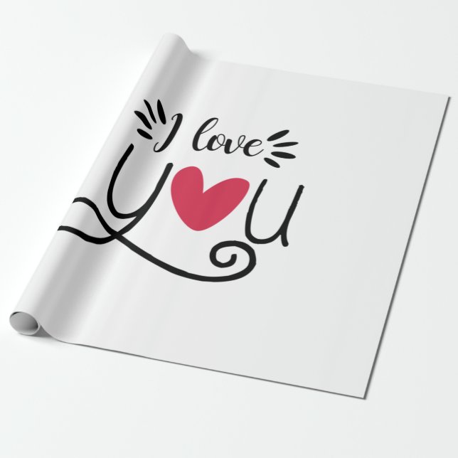 Papier Cadeau Couple Cadeau Je T'Aime (Déroulé)