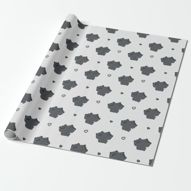 Papier Cadeau Couple de Bulldog français (Déroulé)