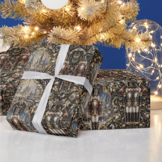 Papier Cadeau Couple de casse-noix Élégant Classique