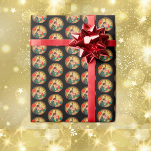 Papier Cadeau Couple de la Saint-Sylvestre Vintage