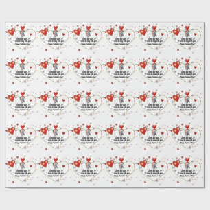 Papier Cadeau Couple de la Saint-Valentin mignon coeurs personna