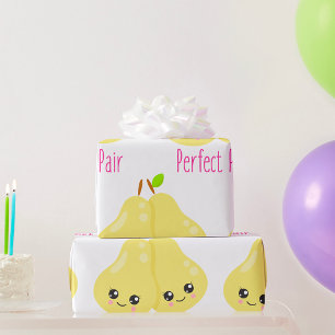 Papier Cadeau Couple de poires Kawaii Paire Parfaite Punition dr