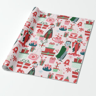 Papier Cadeau couple de vampires goth Noël horreur père Noël