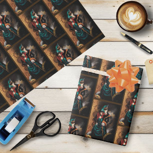 Papier Cadeau Couple élégant steampunk victorien Romance