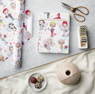 Papier Cadeau Couples de Mariage