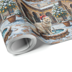 Papier Cadeau Cour de l'ottoman de Noël au chat Angora Turc