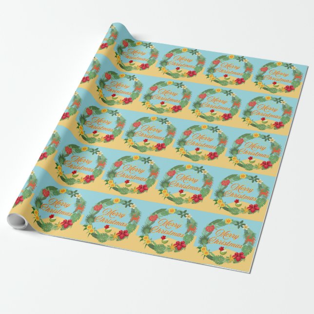 Papier Cadeau Courbe de Noël tropicale (Déroulé)
