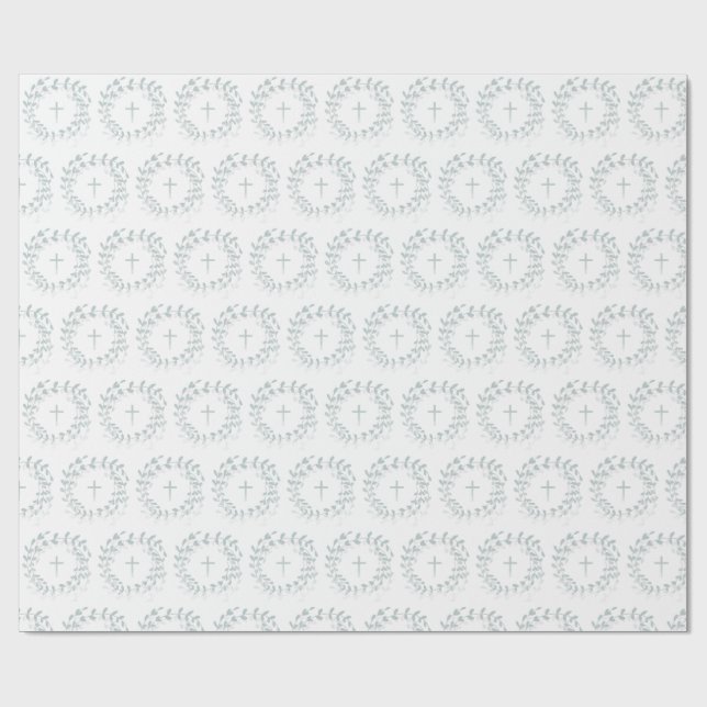 Papier Cadeau Courbe et croix de l'âge de la communion (Plat)