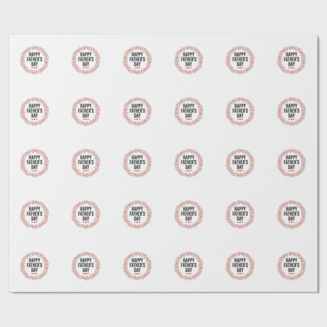 Papier Cadeau Couronne de feuilles pour la fête des pères, modèl (Plat)