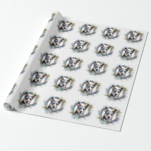 Papier Cadeau Couronne de Noël festive de Blue Heeler