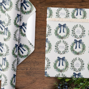 Papier Cadeau Couronne de Noël personnalisée de vieille fortune