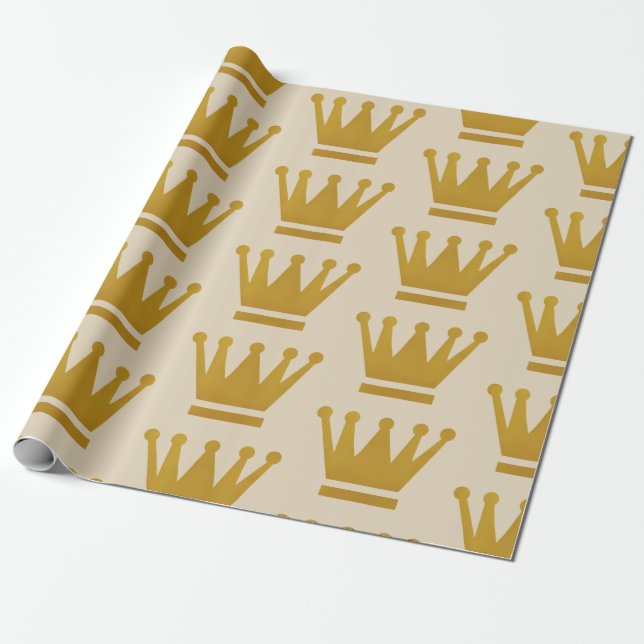 Papier Cadeau Couronne d'or de papier d'emballage (Déroulé)