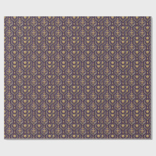 Papier Cadeau Couronne d'or Fleur-de-lis Impression de motif roy