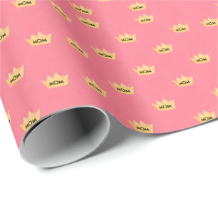 Papier Cadeau Couronne Maman Rétro Vintage Fête des Mères