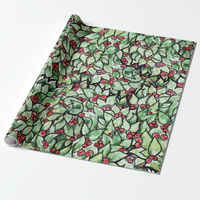 Papier Cadeau Couronne sacrée de Noël festive (Déroulé)