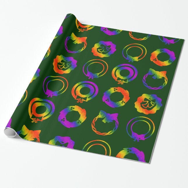 Papier Cadeau Couronnes psychédéliques (Déroulé)