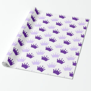 Papier Cadeau Couronnes royales violettes Fête de princesse de c