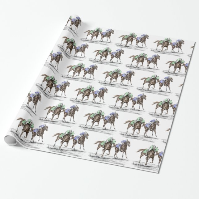 Papier Cadeau Course de chevaux à Thoroughbred (Déroulé)
