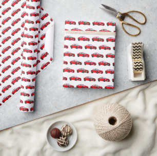 Papier Cadeau Course Voitures Course Retro Rouge Anniversaire En