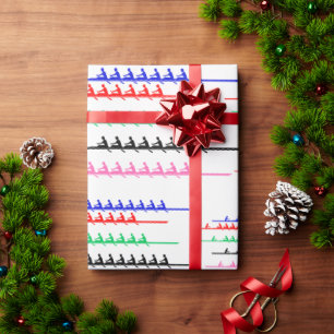 Papier Cadeau Courses de course de l'équipage - cinq bateaux cou