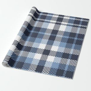 Papier Cadeau Coussin écossais moderne écossais bleu et blanc
