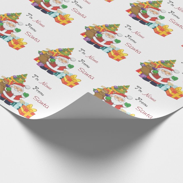 Papier Cadeau Coutume de Père Noël de Noël à et du nom (Coin)