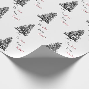 Papier Cadeau Coutume de pin de Noël à et du nom