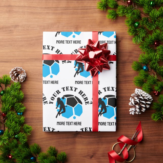 Papier Cadeau Coutume Football Fille de football enfant fête d'a (Cadeau de vacances)