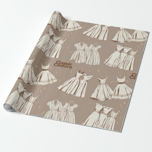 Papier Cadeau Couture classique Robe Vintage Amateurs de mode