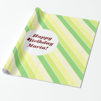 Papier Cadeau Couvercle de coureur de table verte à rayures mode