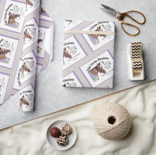 Papier Cadeau couverture de cheval ajouter une étiquette avec mo (Artisanat)