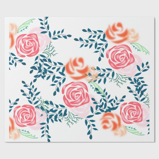 Papier Cadeau Couverture Florale : Un Enveloppement Cadeau (Plat)