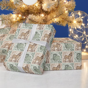 Papier Cadeau Couverture imprimée en bloc Mouton Âne - Vert Marr