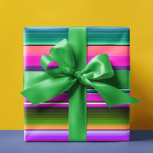 Papier Cadeau Couverture mexicaine Fiesta Stripes colorées Sarap (Créateur téléchargé)