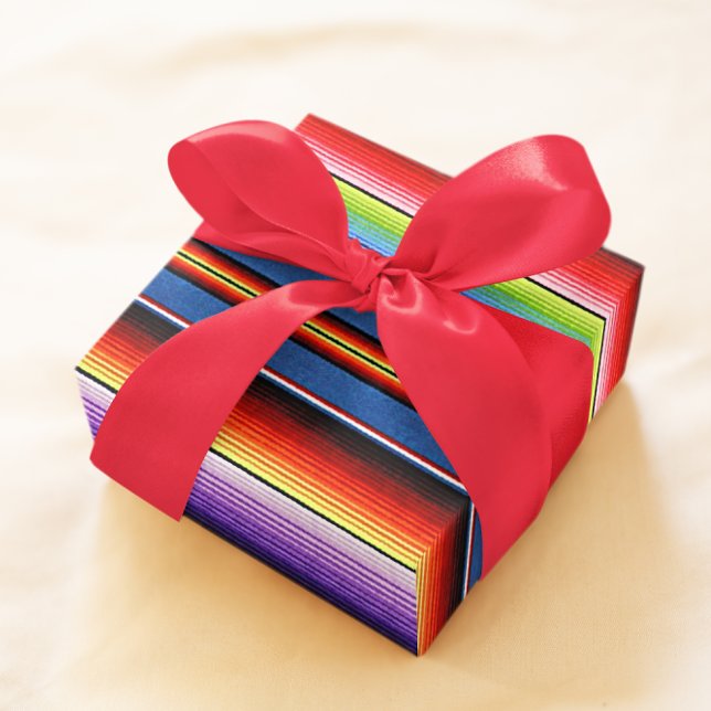 Papier Cadeau Couverture mexicaine Fiesta Stripes colorées Sarap (Créateur téléchargé)