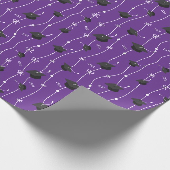 Papier Cadeau Couvre-diplômes violets et ruban (Coin)