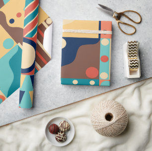 Papier Cadeau Couvre-lit Rétro des Années 70