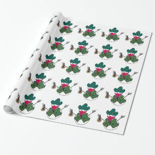 Papier Cadeau Cow-boy Bonhomme de neige Bandit avec Sac d'argent