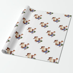 Papier Cadeau Cow-boy Santa Claus