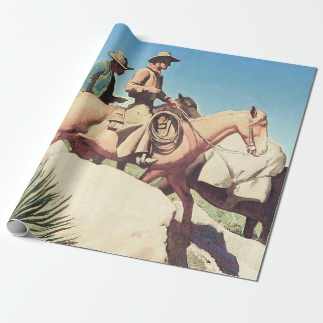 Papier Cadeau « Cow Country » par Maynard Dixon (Déroulé)