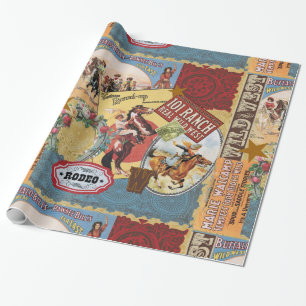 Papier Cadeau cow-girl occidentale vintage moderne