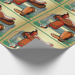 Papier Cadeau Cowboy de Rodéo de l'Ouest Saddle Boots corde Papa