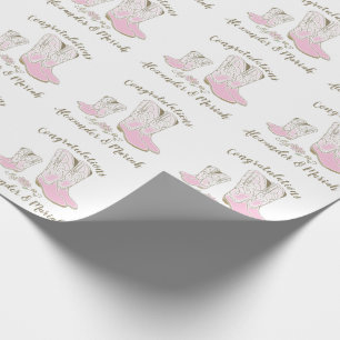 Papier Cadeau Cowgirl Baby shower Pays Western Rose Girl