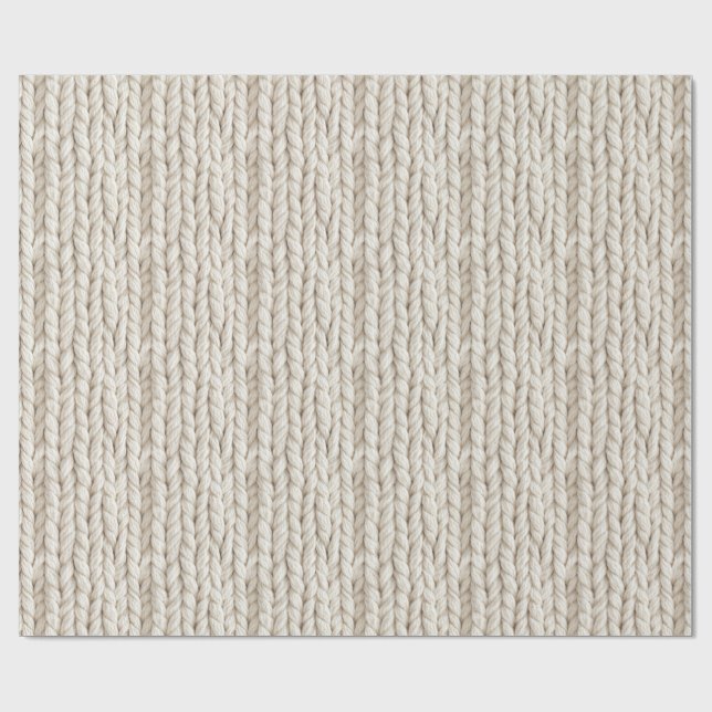 Papier Cadeau Cozy Cable Knit Wrapping Paper (Plat)