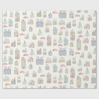 Papier Cadeau Cozy Christmas Winter Homes Wrapping Paper