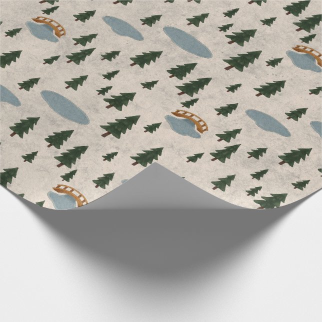 Papier Cadeau Cozy Forest Village Wrapping Paper (Coin)