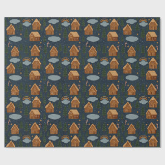 Papier Cadeau Cozy Gingerbread Village Pattern Wrapping Paper