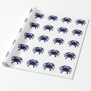 Papier Cadeau Crabe bleu foncé